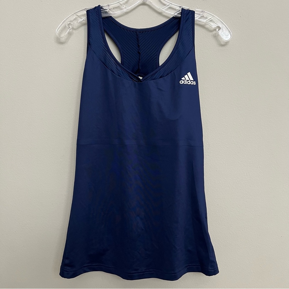 Adidas Dark Blue Athletic Racer Tank